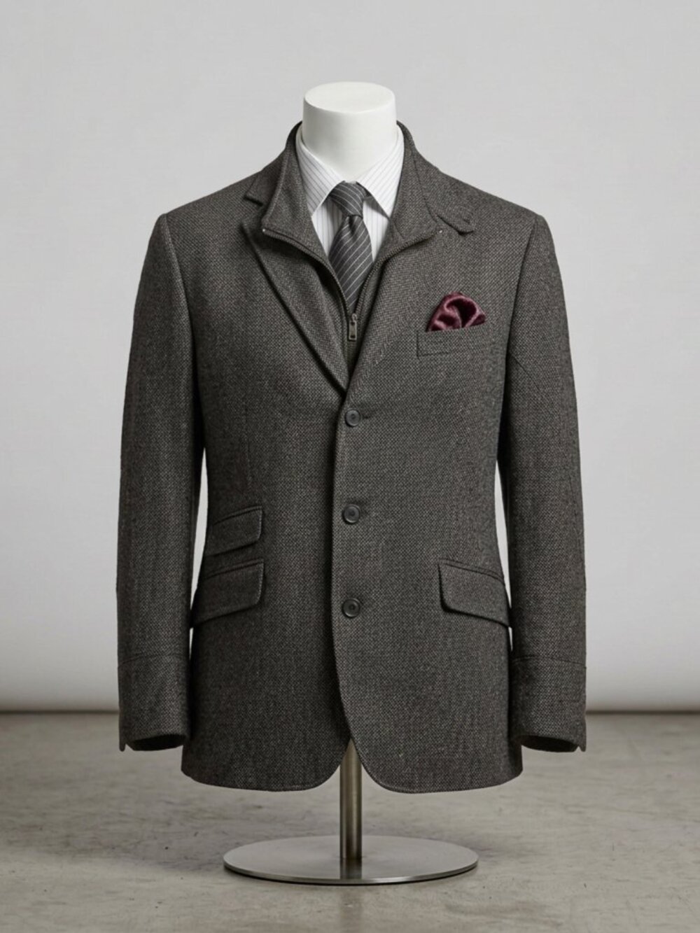 Kroon Ritchie Wool Cashmere Blazer Coat Dark Academia Quiet Luxury 42R Brown